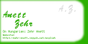anett zehr business card